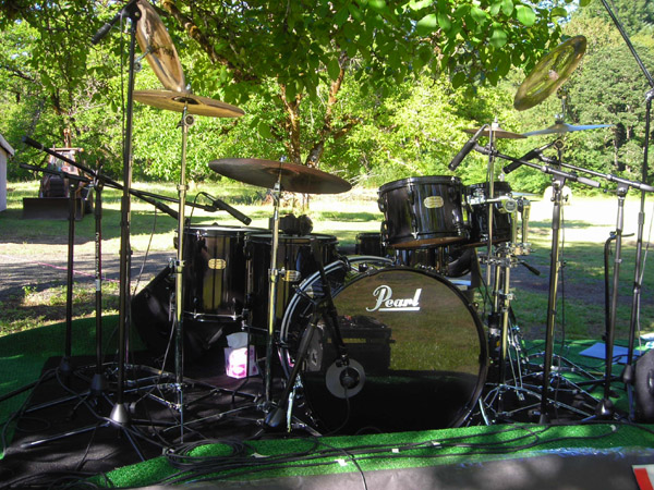 My setup from the first concert I ever played.  I wanted a huge set at the time, and so I added a china on the left.